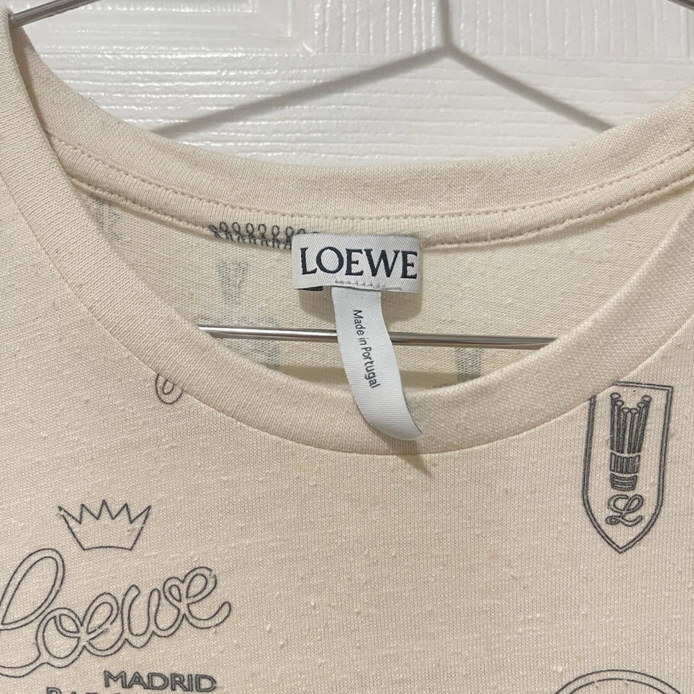 Loewe Beige Graphic Short Sleeve Tee - Picture 3 of 5